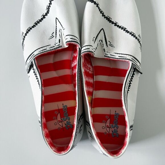 Bobs Skechers Plush Dr. Suess Canvas White Black Memory Foam Shoes Sneakers 10 - Picture 13 of 16